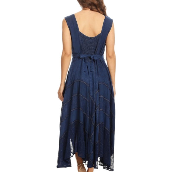 Sakkas Embroidered Dress, Size L/XL, Navy Blue - Picture 2 of 14
